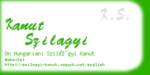 kanut szilagyi business card